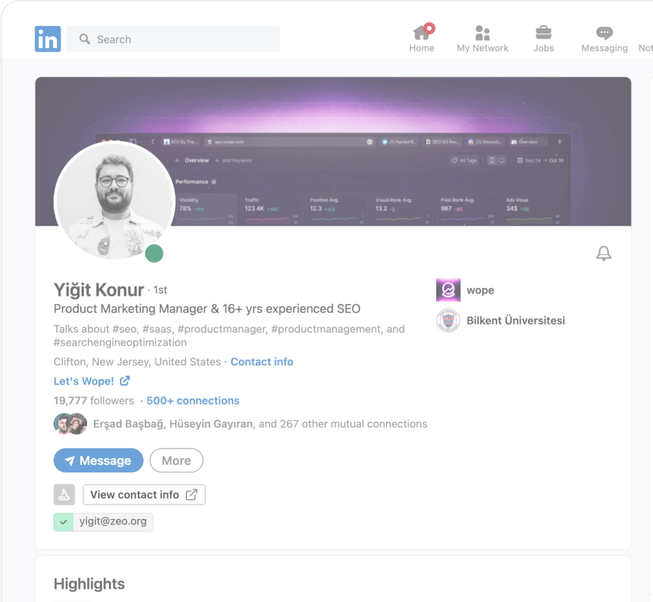 LinkedIn background